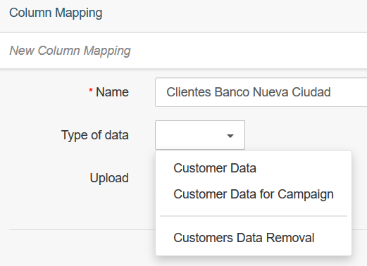 Types of column mappings