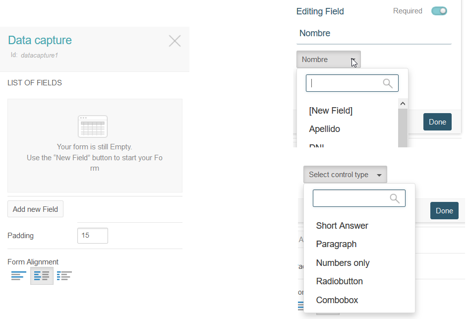 Data capture forms