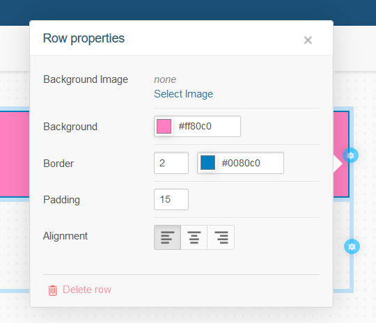 Configuring rows and columns