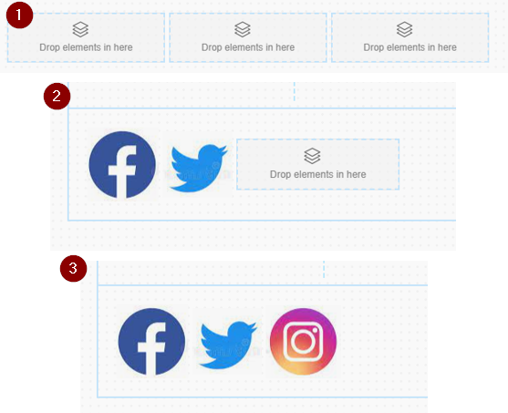 Stack horizontal con contenido