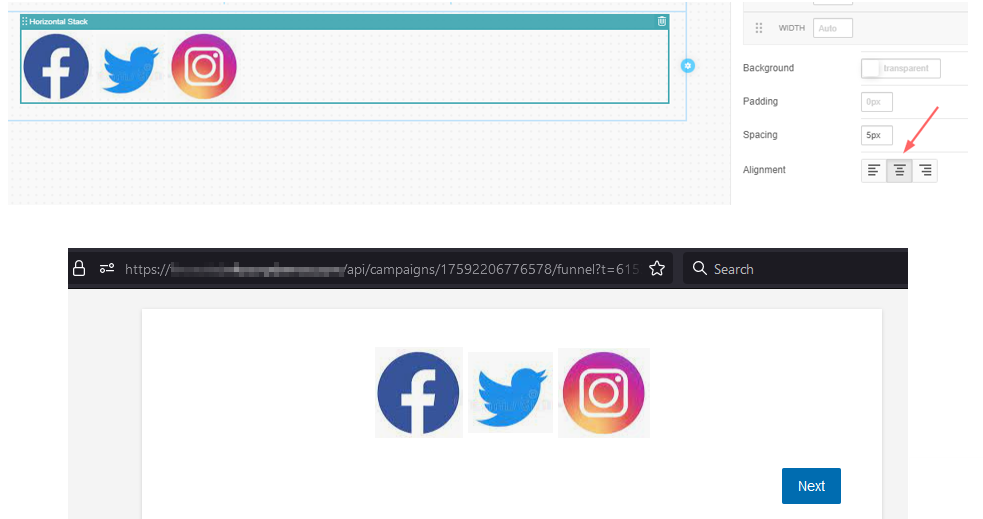 Visualización del stack