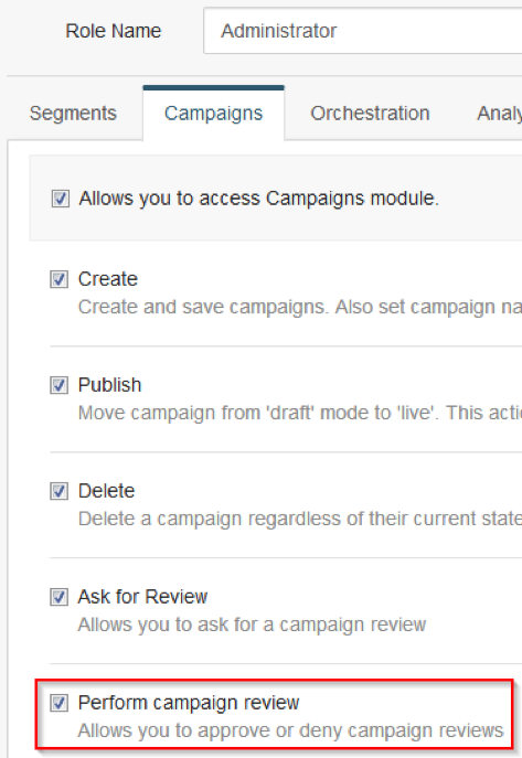 Campaign review access