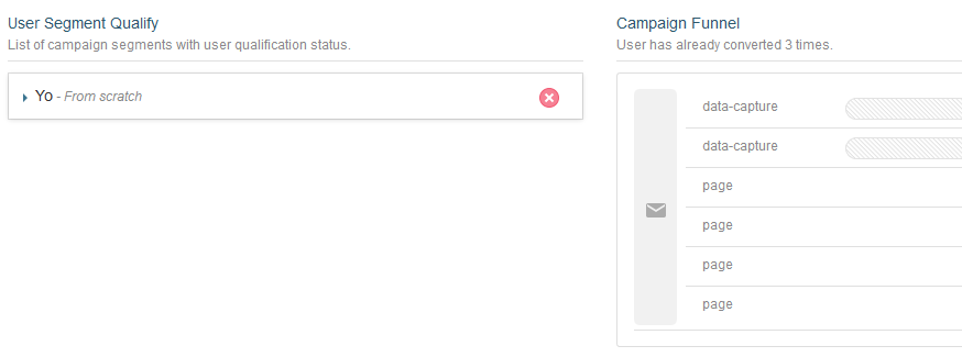 Interacciones previas en la campaña y segmentos aplicados