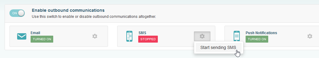 Enabling or disabling outbound channels