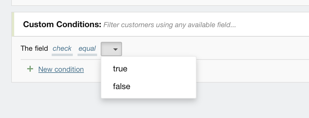 Boolean Conditions selector