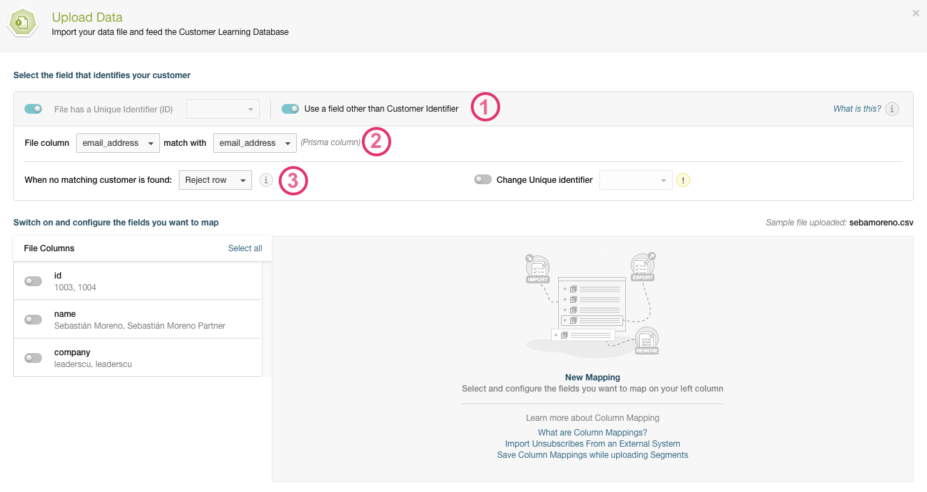 Customer matching by other field