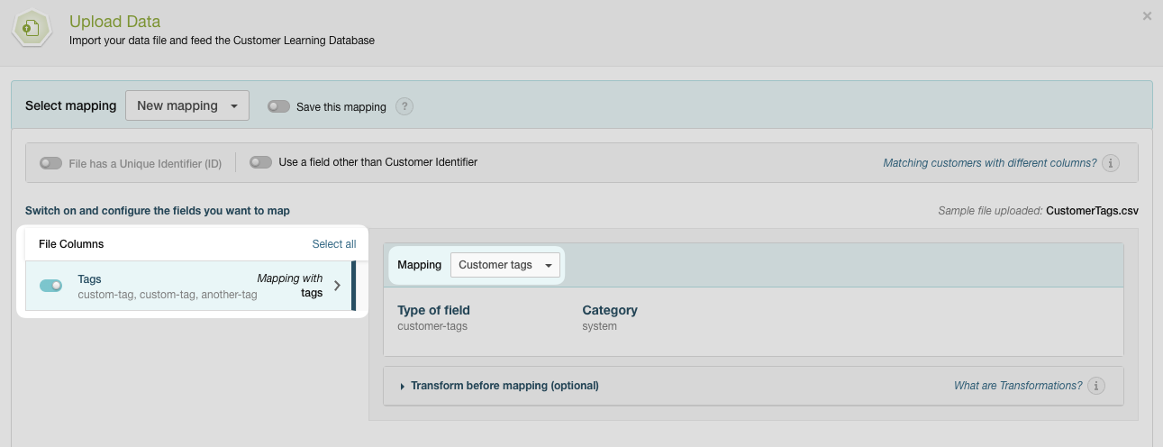 Importación via CSV