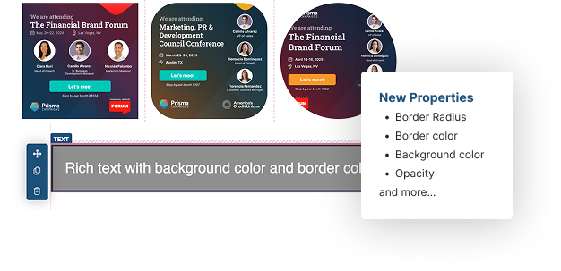 Designer properties updates