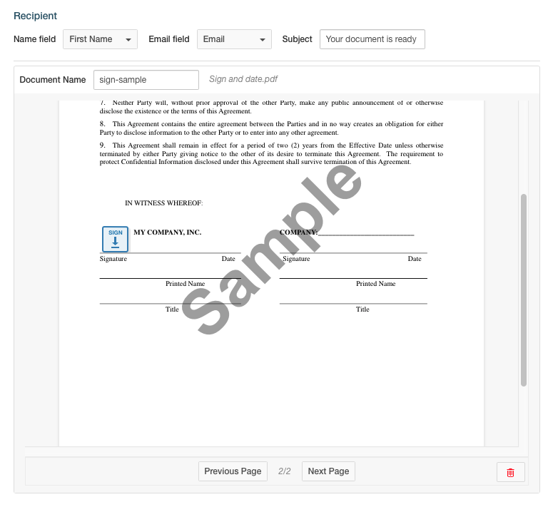 Docusign - Sign Template