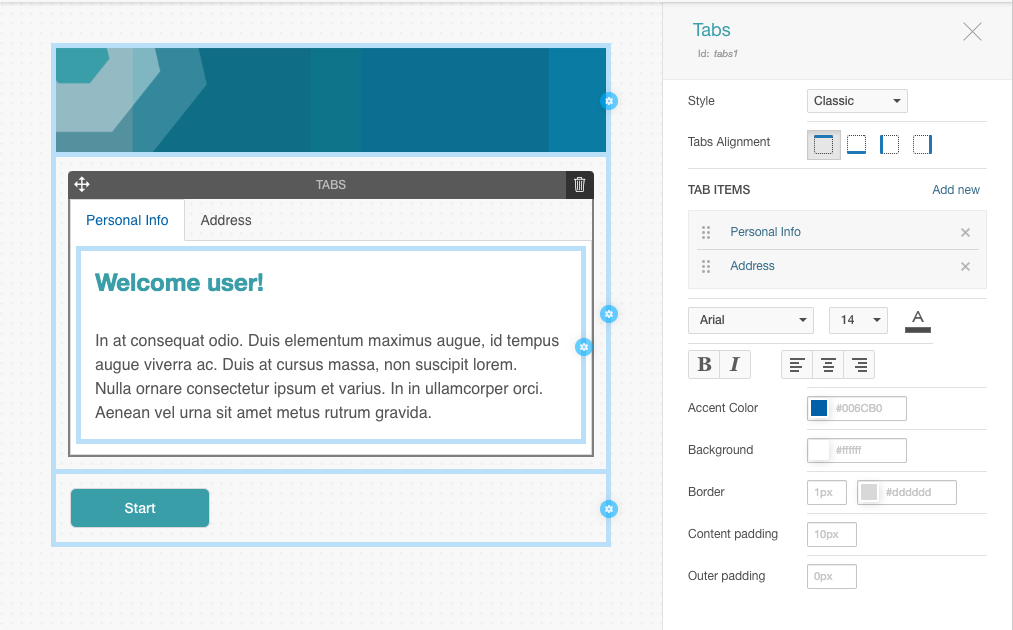 Tabs - Funnel Page