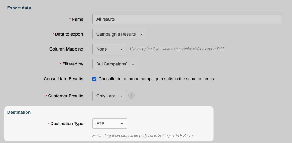 Configuración del SFTP