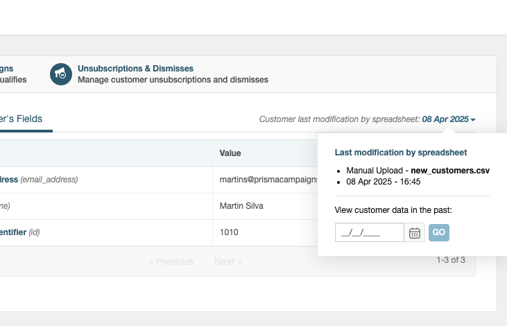 Customer Info Time Machine 
