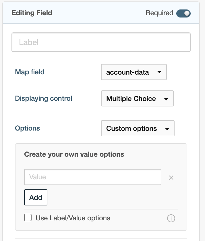Multiple Choice — Custom options
