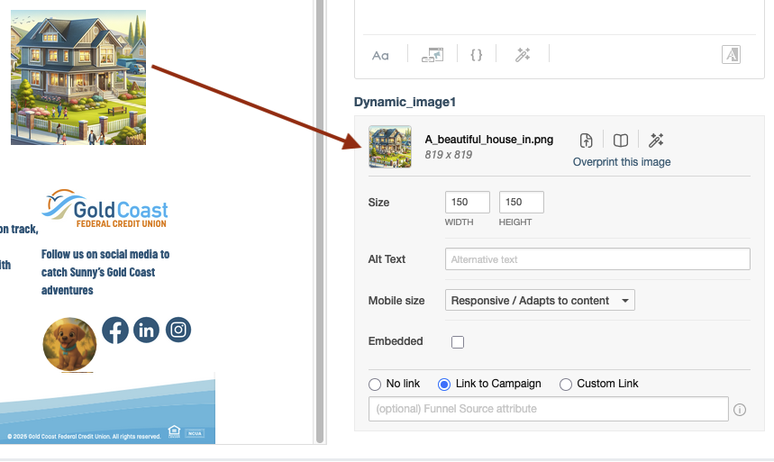 Adding dynamic image to a template