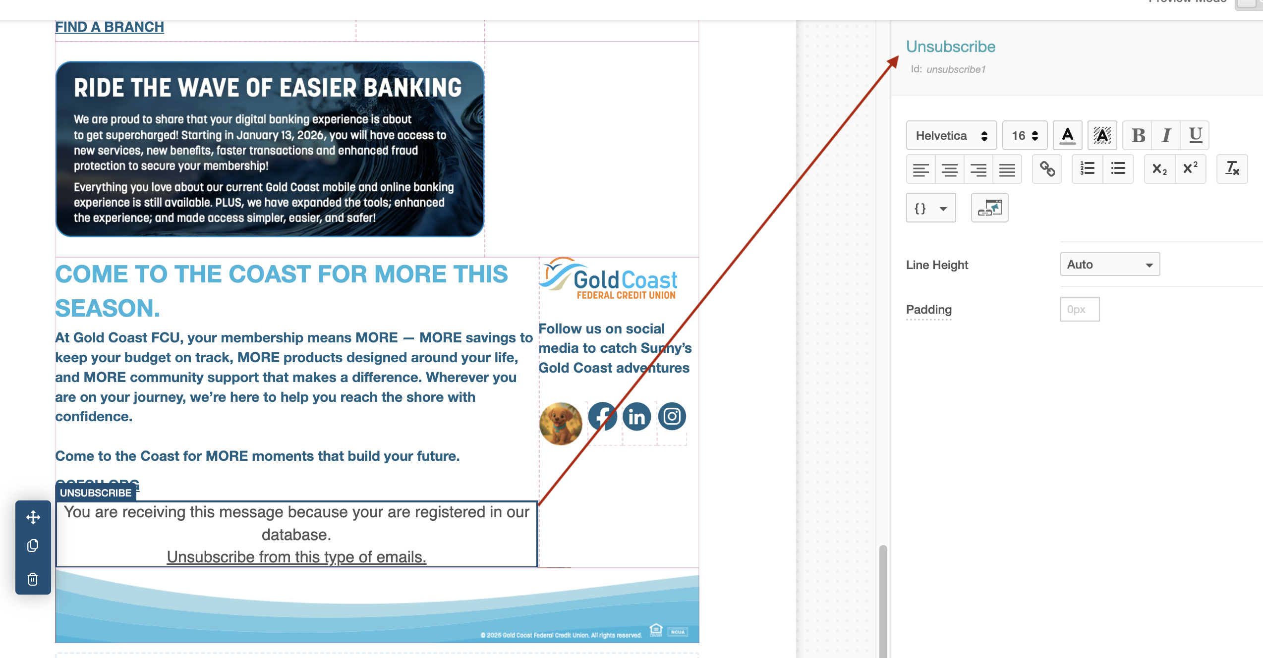 Unsubscribe component